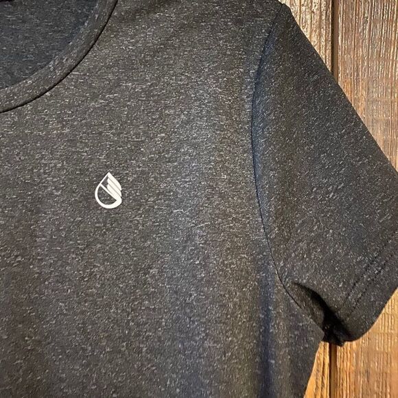 Icyzone L Black Base Layer Exercise Workout Stretch Short Sleeve T-Shirt - Picture 5 of 8